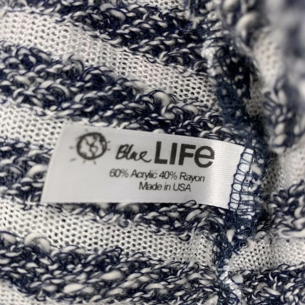 Blue Life‎ Striped Hooded Open Front Sweater - Picture 3 of 4